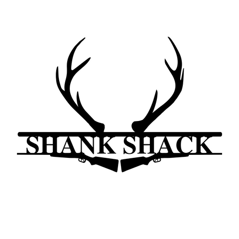 SILVER SHANK SHACK ANTLER SIGN/24 INCH METAL SIGN